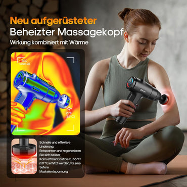 AERLANG Heated Massage Gun with 20 Levels, 7 Attachments, Portable