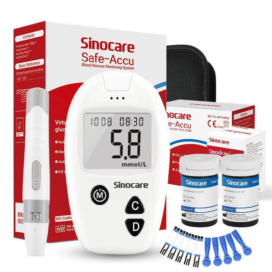 Sinocare Safe Accu Blood Glucose Monitor Kit with 50 Strips