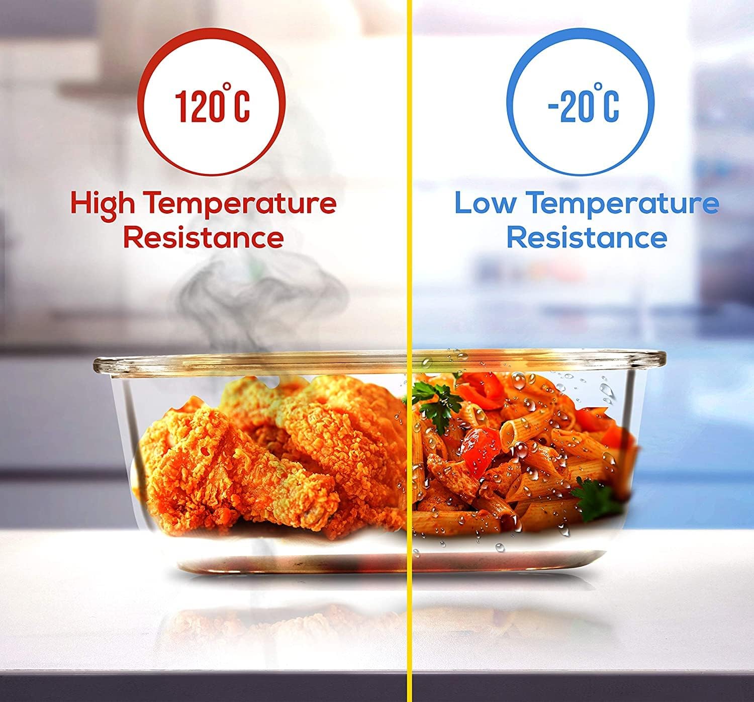 KICHLY 18-Piece Borosilicate Glass Food Storage Set with Airtight Lids