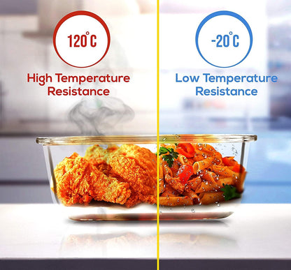 KICHLY 18-Piece Borosilicate Glass Food Storage Set with Airtight Lids
