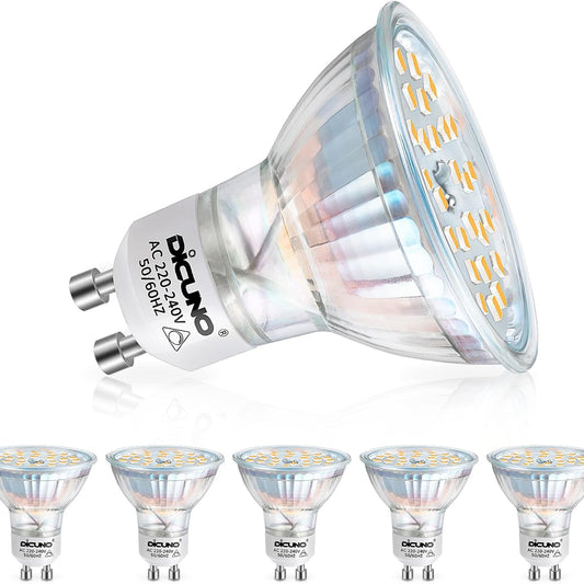 DiCUNO 4W GU10 Dimmable Warm White LED Bulb – 6 Pack