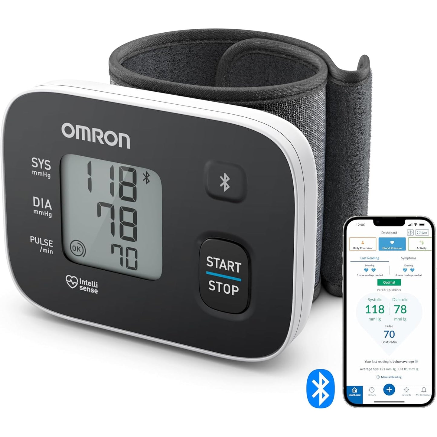 Omron RS3 Intelli IT Wrist Blood Pressure Monitor with Bluetooth