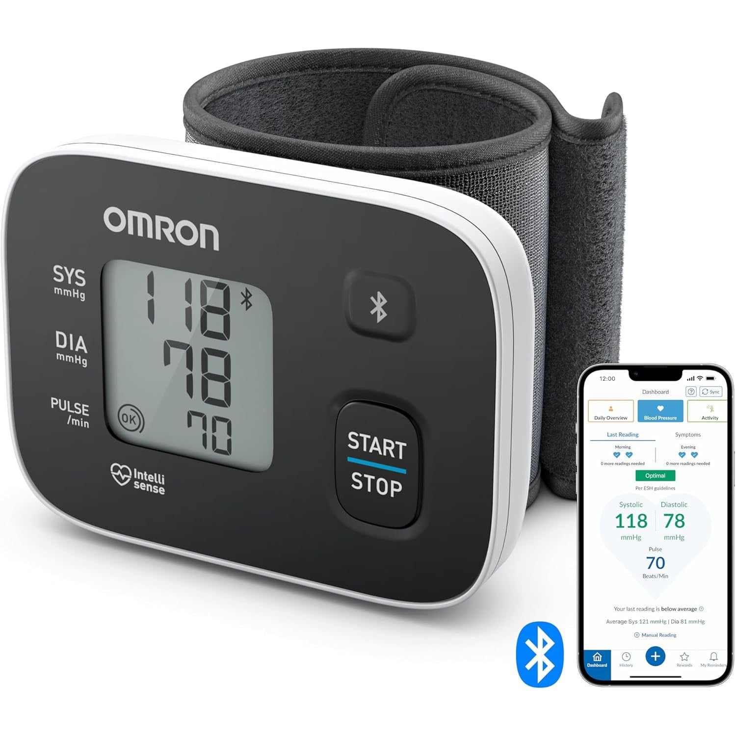 Omron RS3 Intelli IT Wrist Blood Pressure Monitor with Bluetooth