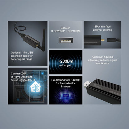 SONOFF Zigbee 3.0 USB Dongle Plus with High-Gain Antenna