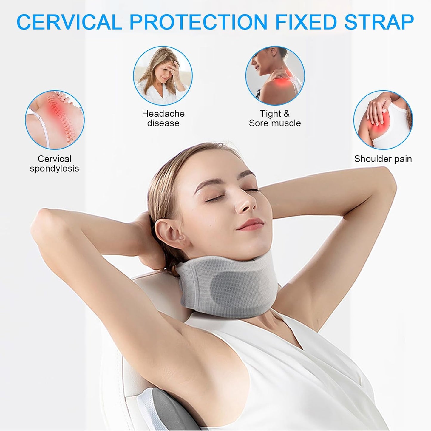 Premium Cervical Collar Neck Brace for Sleeping, Soft Foam Neck Support