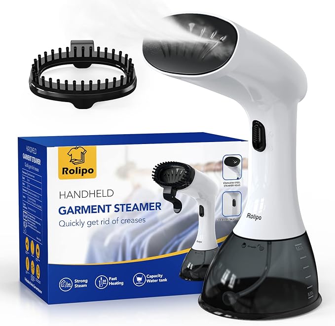 Rolipo Portable Garment Steamer with 400ml Water Tank, 2000W Power