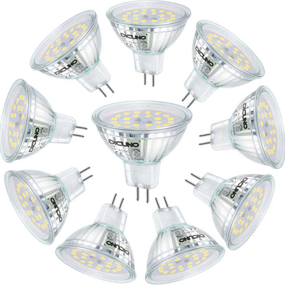 DiCUNO 5W MR16 LED Bulb 6000K Daylight White GU5.3 10-Pack