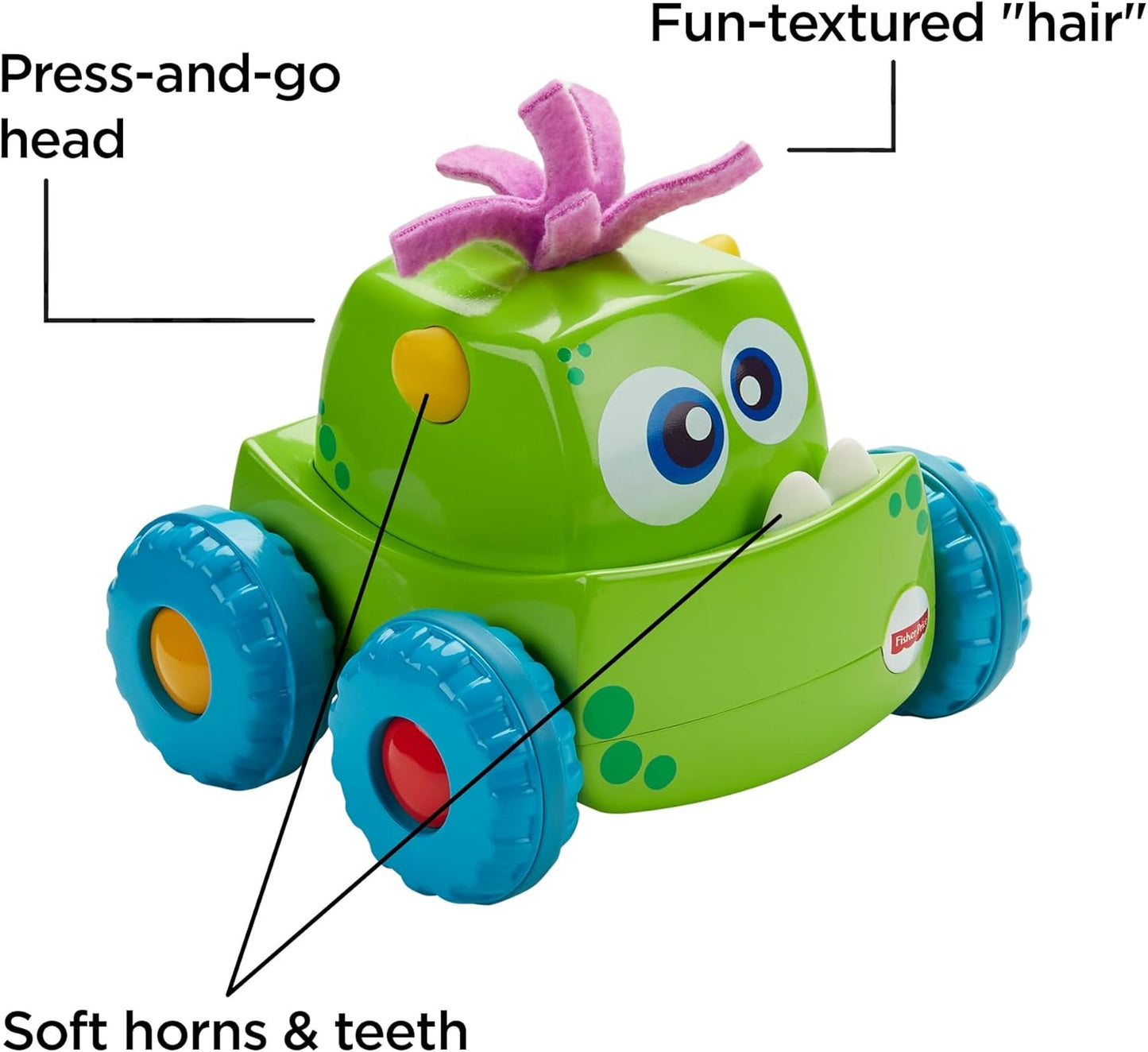 Fisher-Price Green Press‑N‑Go Monster Truck Crawling Toy for Babies