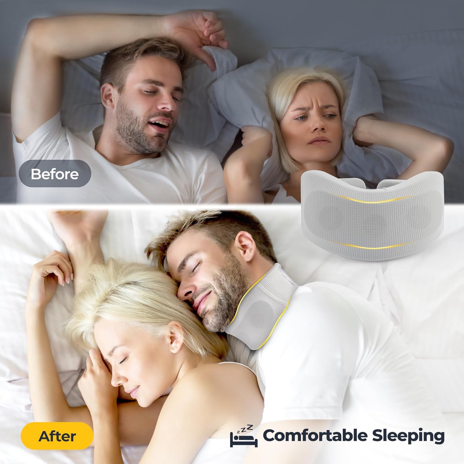 NIMOOD Adjustable Cervical Neck Brace Support Collar for Snoring Relief