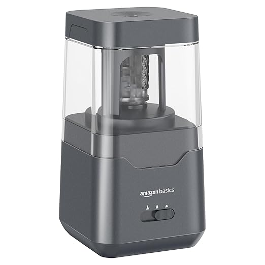 Amazon Basics Portable Electric Pencil Sharpener with Helical Blade