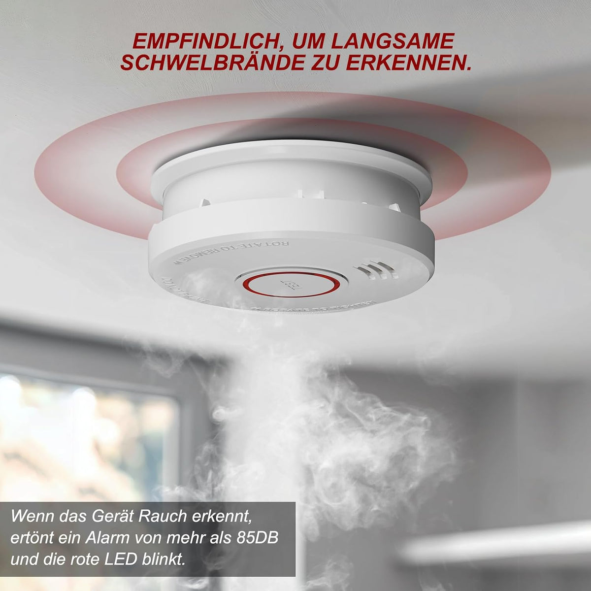 Welite TSS910 Photoelectric Smoke Detector Alarm
