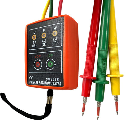 Soonkoda 3-Phase Sequence Tester with LED, Buzzer, 600V