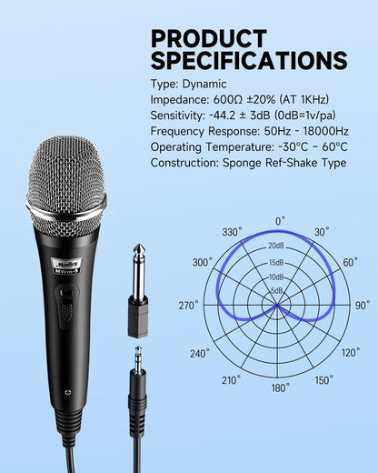 Moukey MK0121 Dynamic Cardioid Handheld Microphone Black
