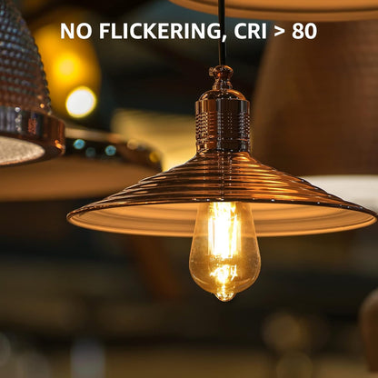 Lepro ST64 E27 LED Vintage Light Bulbs 4.8W 470lm Warm White 2500K Retro Amber Glass Non-Dimmable Pack of 6