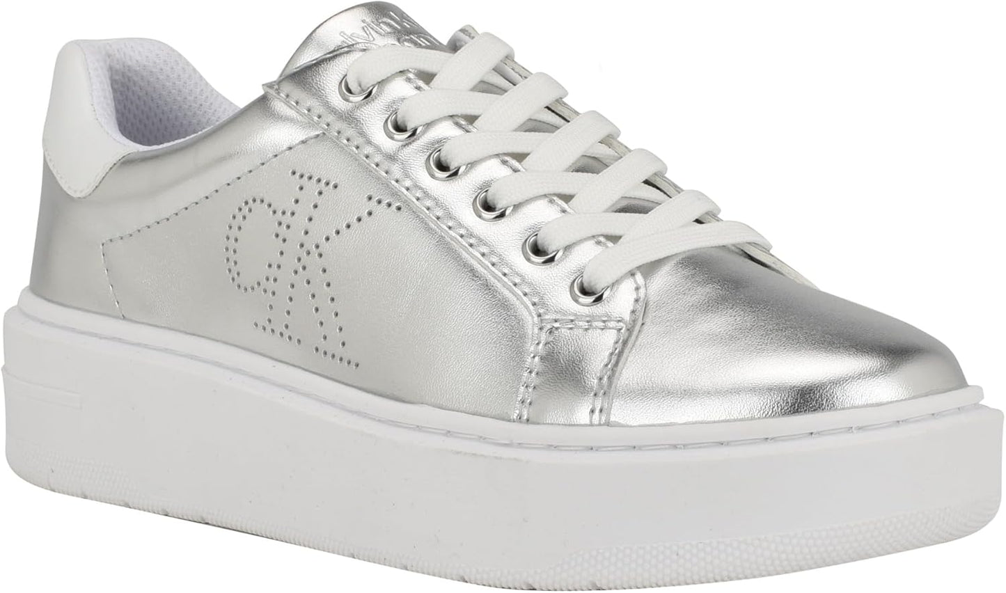 Calvin Klein Women's DAILI Lace-Up Platform Sneaker - Stylish Faux Leather Comfort