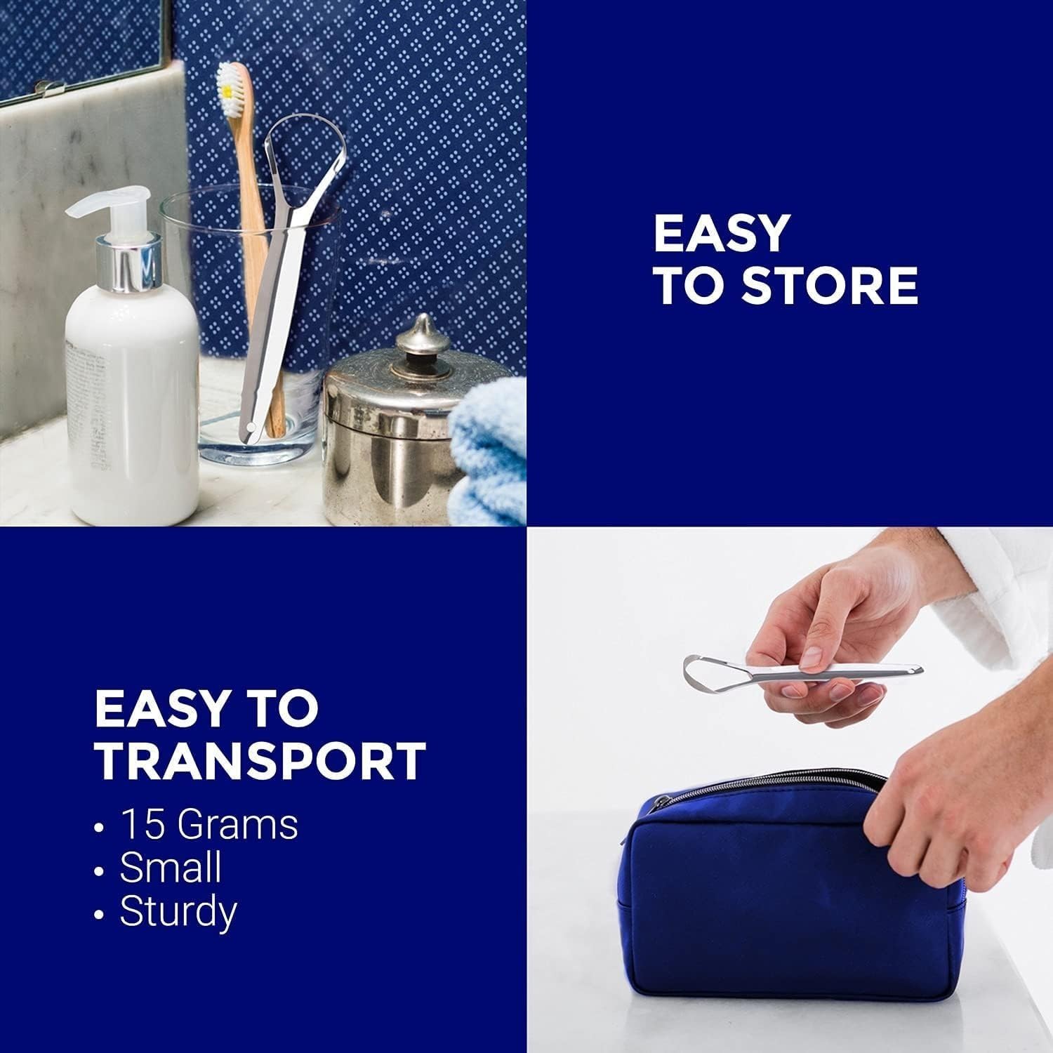 ORAVIX Stainless Steel Tongue Scraper 2-Pack for Fresh Breath