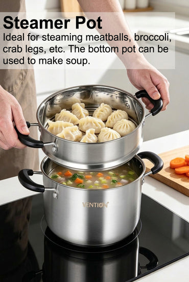 VENTION Steamer Pot 20 cm Couscous Maker 3.4 Liters