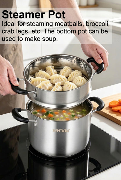 VENTION Steamer Pot 20 cm Couscous Maker 3.4 Liters