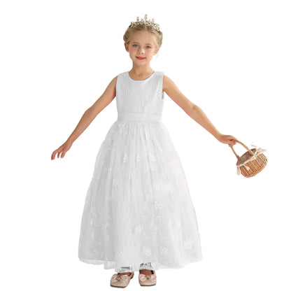 Elegant Embroidered Sleeveless Lace Ball Gown for Girls' Special Occasions 11-12 years - Gomix Brands Outlet