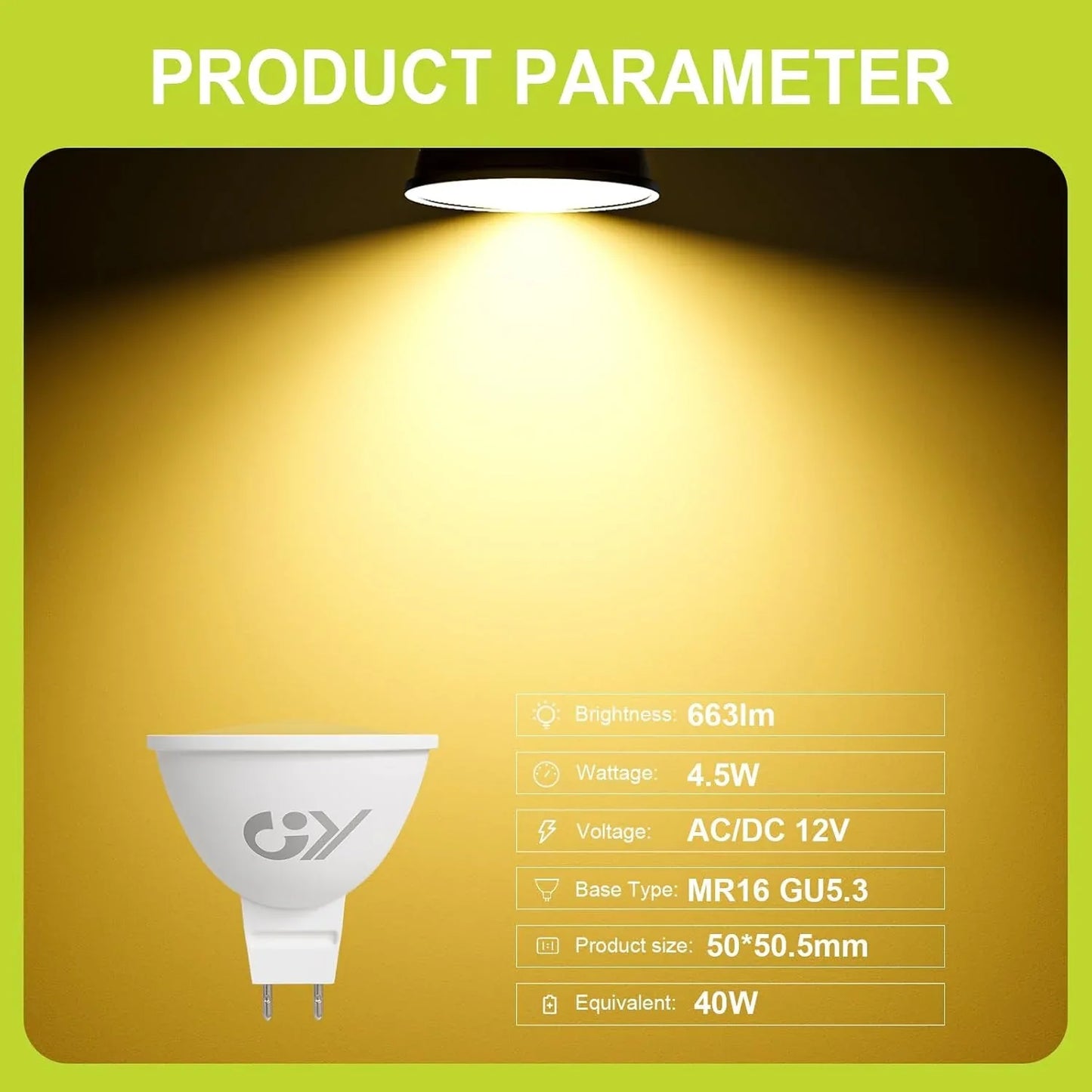 GY MR16 LED Bulb Warm White 3000K 4.5W 6‑Pack - Gomix Brands Outlet