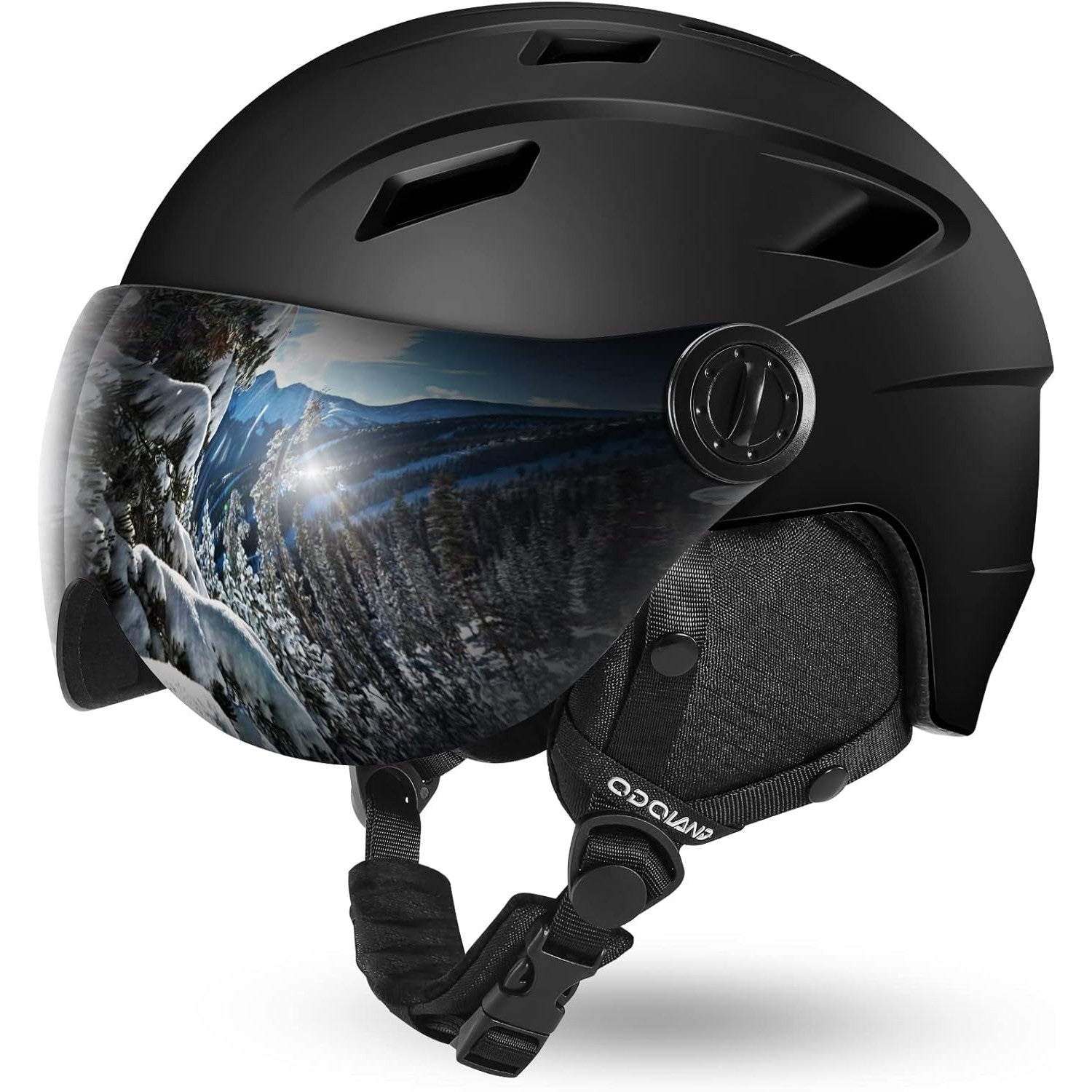 Odoland Lightweight Ski Helmet with Detachable Visor Goggles for Snow Sports