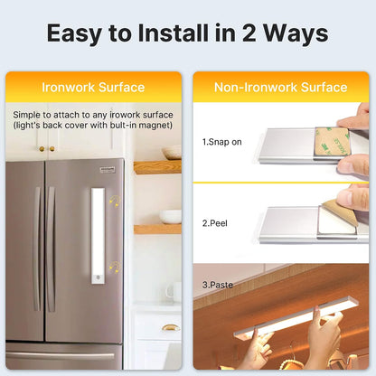 Mexllex Under Cabinet Light 2-Pack 30cm 126 LEDs 3 Colours with Motion Sensor