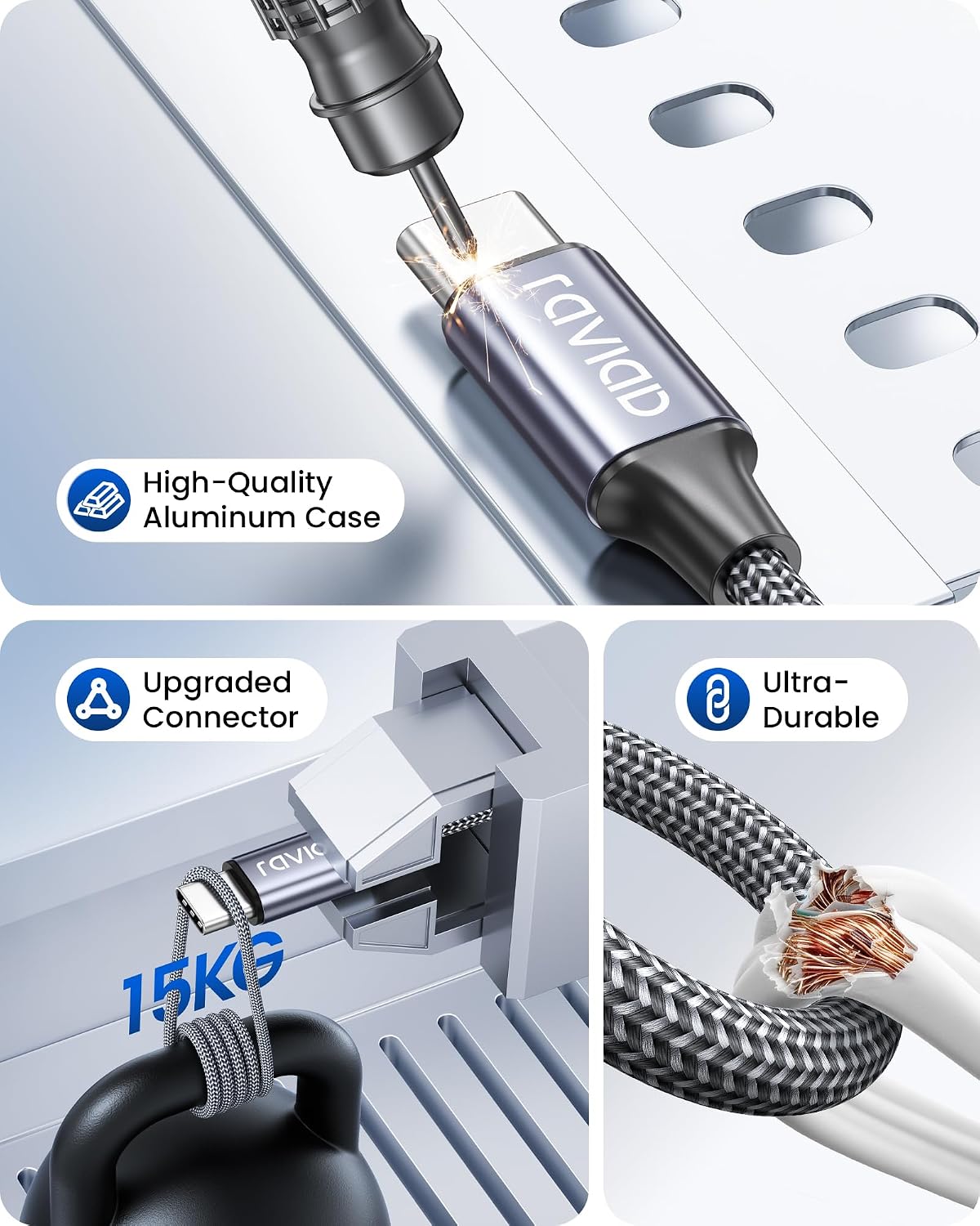 RAVIAD R0312 USB to USB C Fast Charging Cable 3A