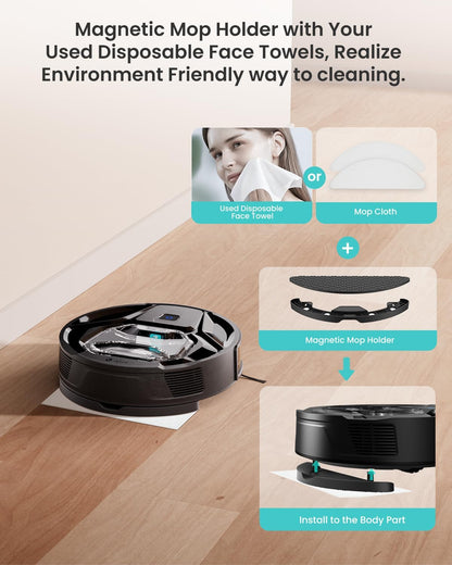 Lefant M320 Robot Vacuum with 6000Pa Suction, Carpet Detection, Mop