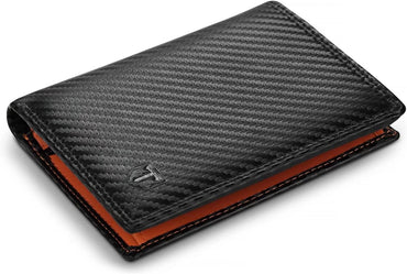 TEEHON RFID Blocking Carbon Fiber Trifold Men's Wallet