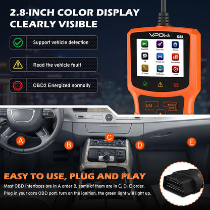 VPOW K88 OBD2 Car Diagnostic Scanner Code Reader