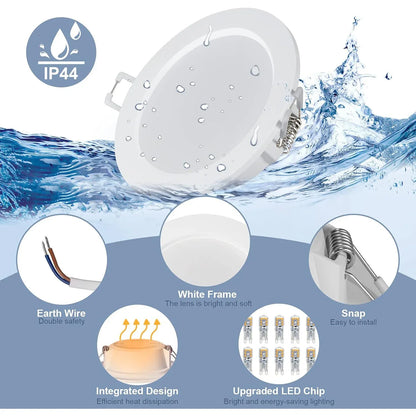 Royana 6‑Pack Dimmable LED Recessed Spotlights, Ultra‑Flat IP44 Ceiling Lights - Gomix Brands Outlet