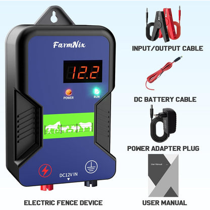 FarmNix 15KM High Voltage Electric Fence Controller 2J