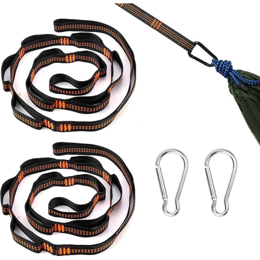 Heavy Duty Hammock Straps 2-Pack with Carabiners, 6.5 ft Adjustable