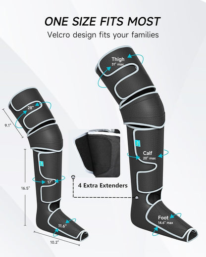 ALLJOY Heated Leg Massager with Compression, 5 Modes, 4 Intensities