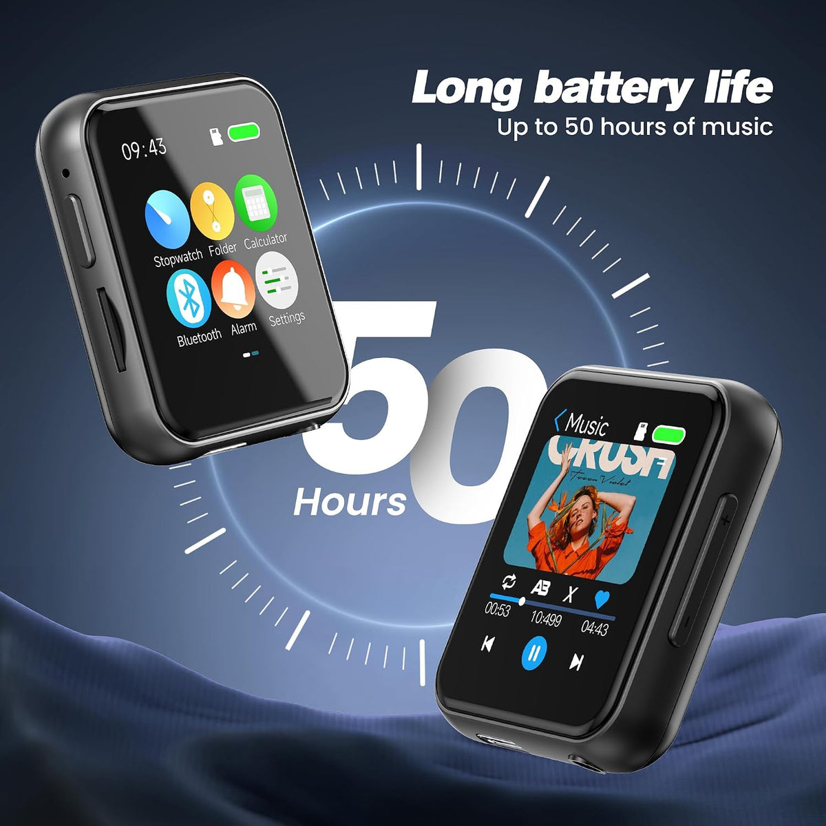 128GB Portable Bluetooth MP3 Player with 2" Touchscreen M01