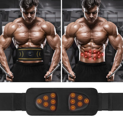 Hiviss EMS Muscle Stimulator Abs Trainer USB Rechargeable Black