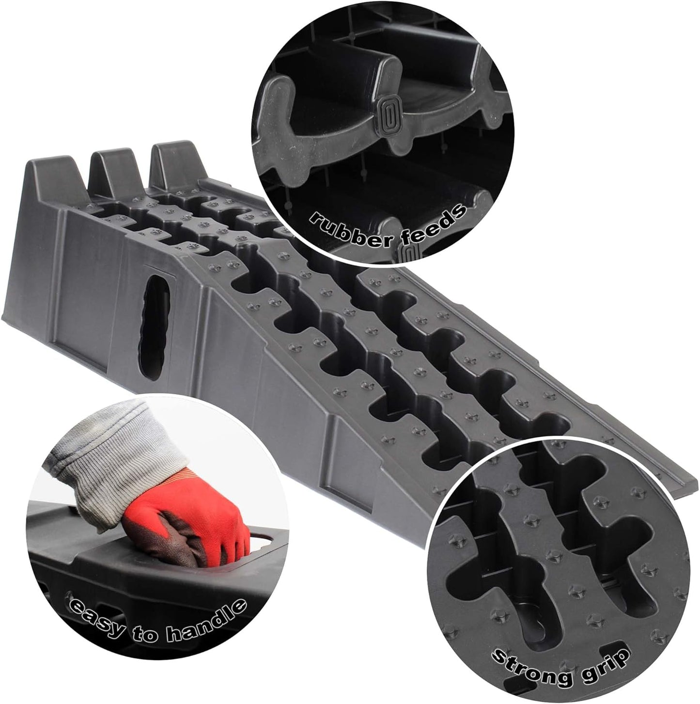 Heavy-Duty Plastic Car Ramps: 11,000 lbs Capacity, Auto Vehicle Maintenance Set