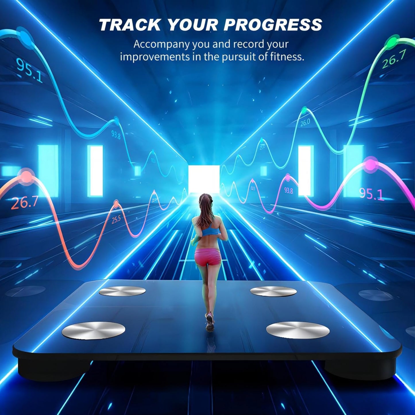 Foryond Black Digital Body Fat Scale with Bluetooth