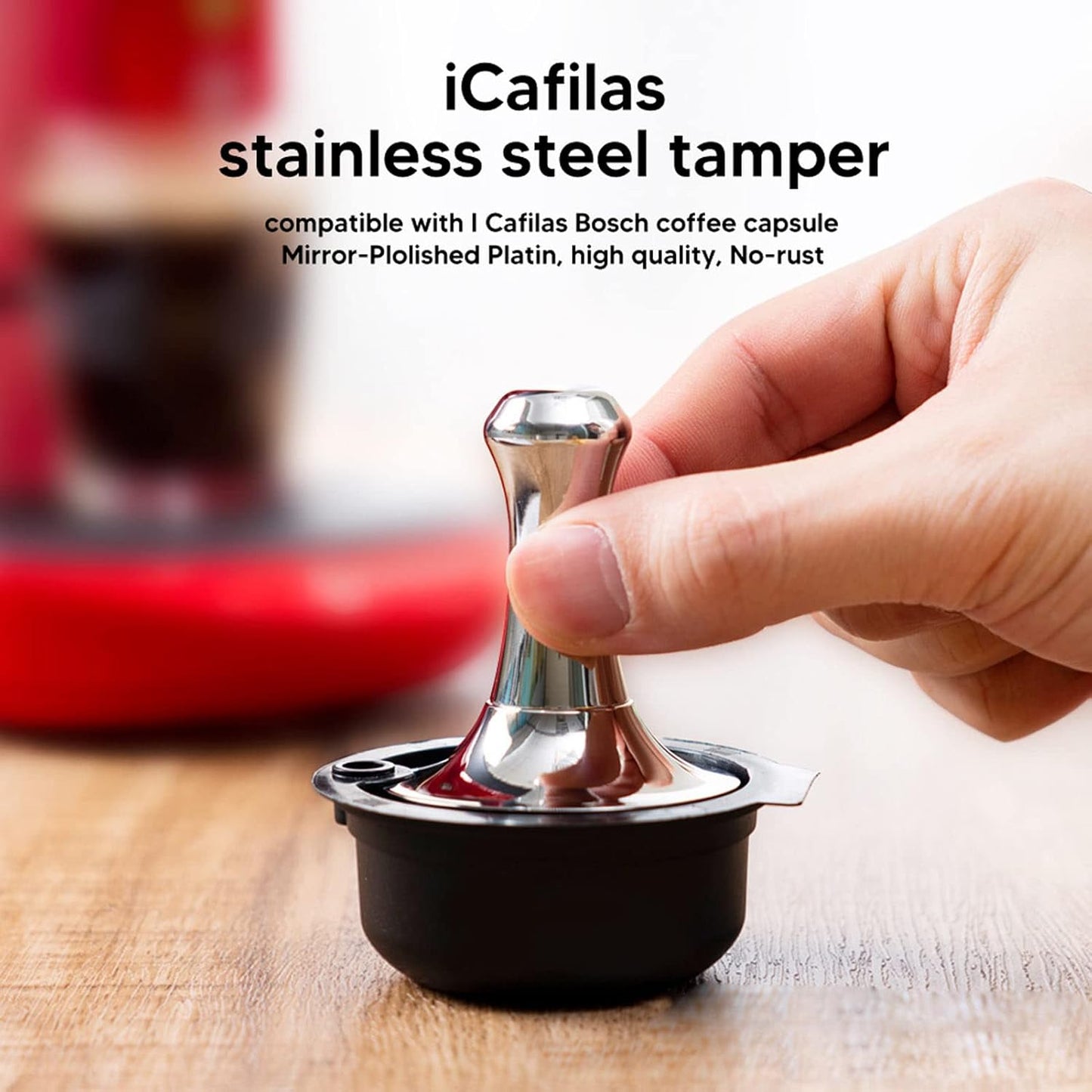 51mm Stainless Steel Coffee Tamper Leveler with Ergonomic Handle