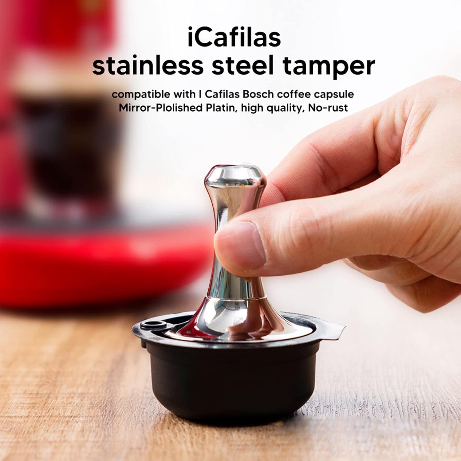 51mm Stainless Steel Coffee Tamper Leveler with Ergonomic Handle