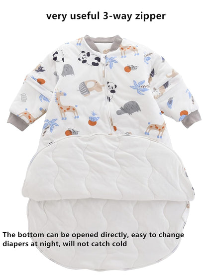 Chilsuessy Ultra-Soft Panda Baby Sleeping Bag with Removable Sleeves