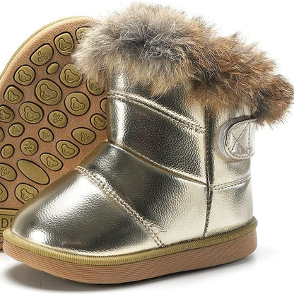 Cozy Fur-Lined Waterproof Winter Boots for Baby Girls