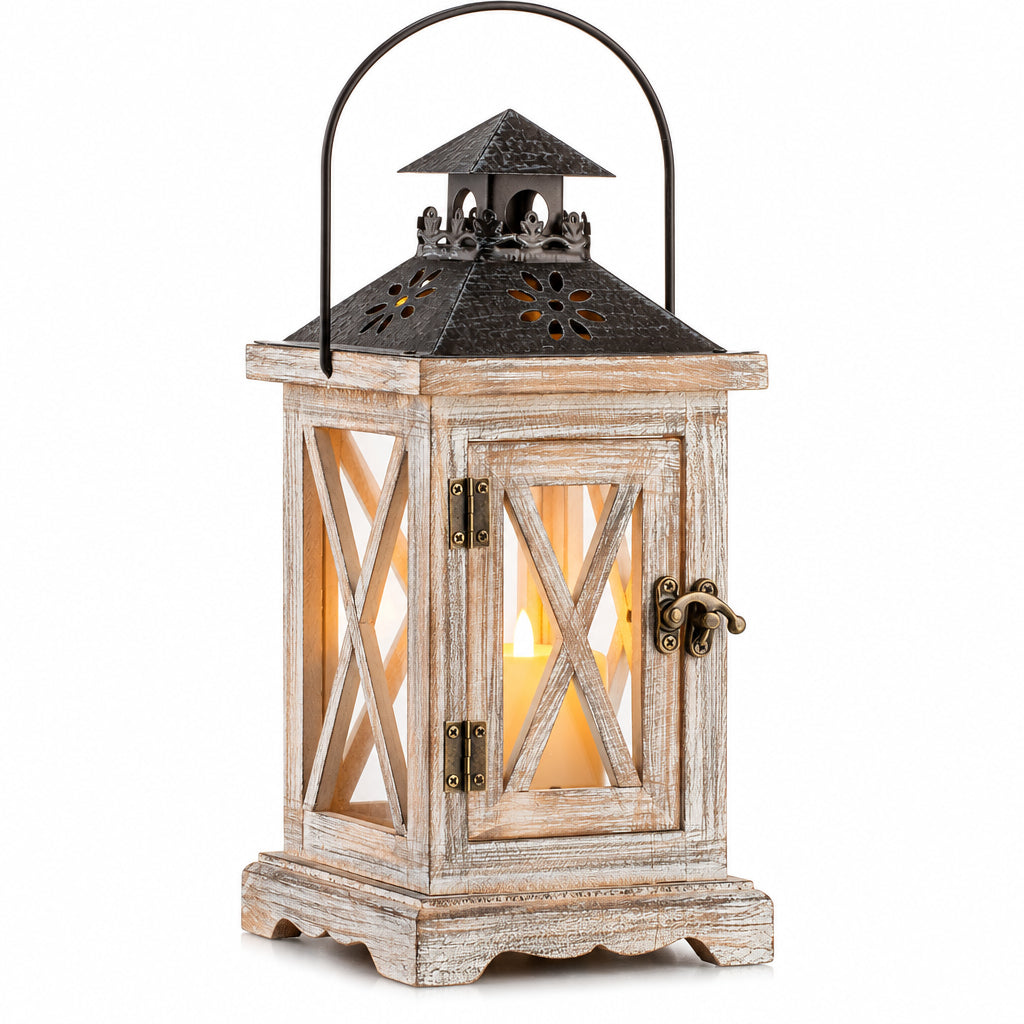 Romadedi Wooden Lantern Candle Holder