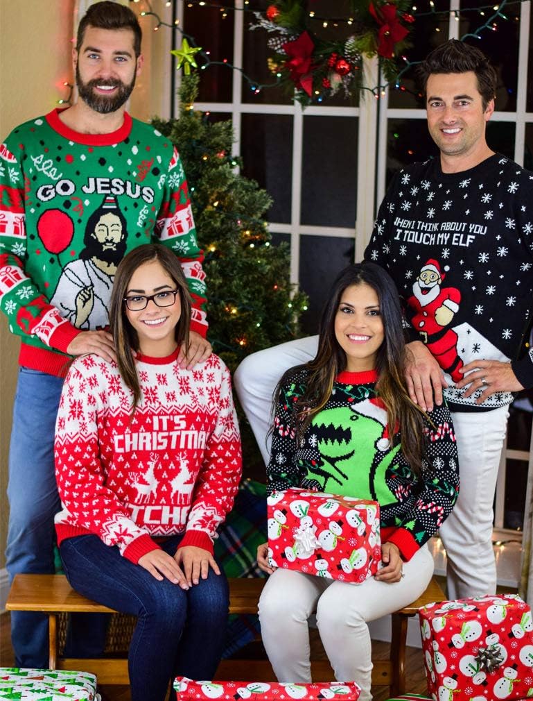 Hilarious Unisex 'Go Jesus It's Your Birthday' Ugly Christmas Sweater Knit Jumper