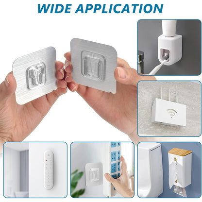 AccEncyc 30-Pack Strong Clear Double-Sided Adhesive Wall Hooks for Home Organization