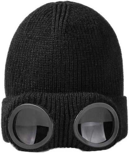 Tainrunse Anti-slip Knitted Beanie with Glasses – Warm Unisex Hat