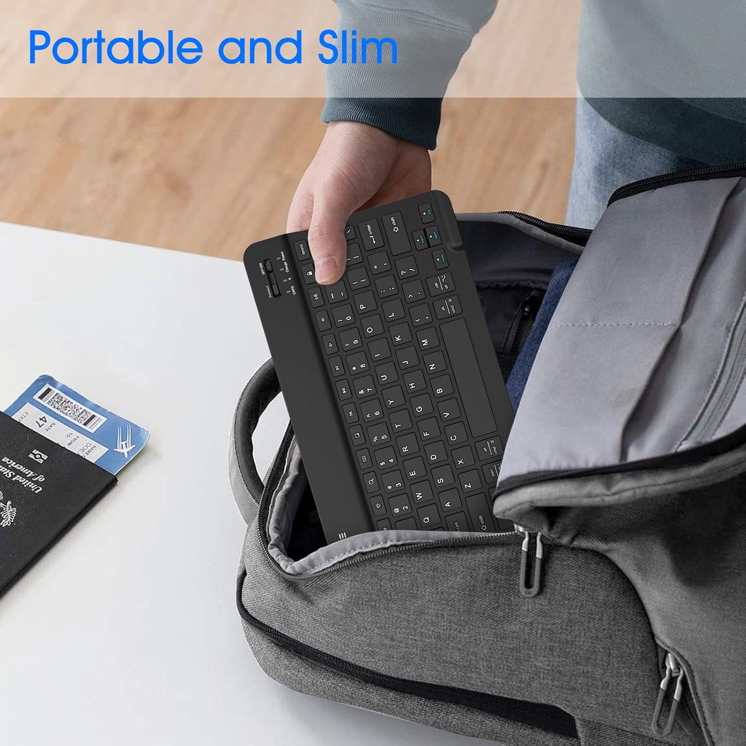 Fintie Ultra-Thin 10-Inch Bluetooth Keyboard for iPad & Android