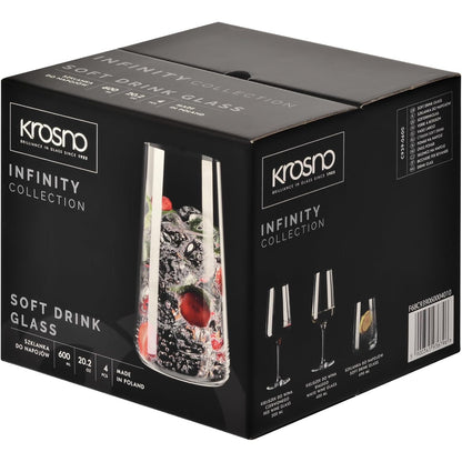 Krosno Infinity 600ml Geometric Water Glasses Set of Four