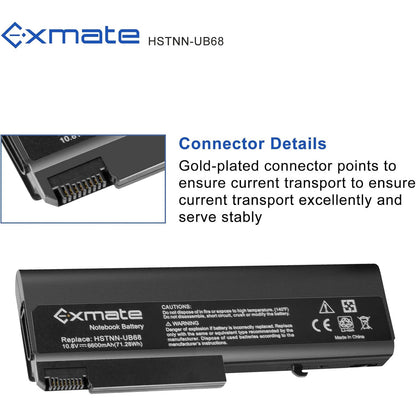 Exmate 6600mAh 10.8V Laptop Battery for HP EliteBook ProBook