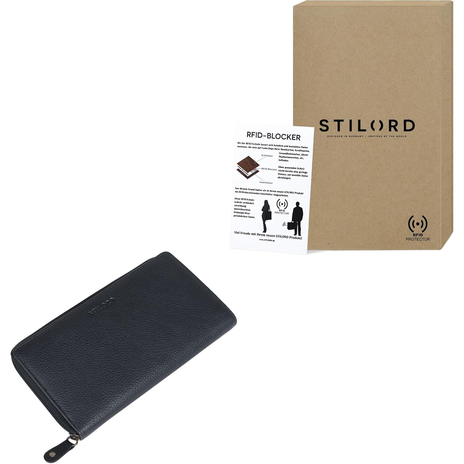 STILORD Dana Vintage Women's Leather RFID Wallet with Zip Pocket